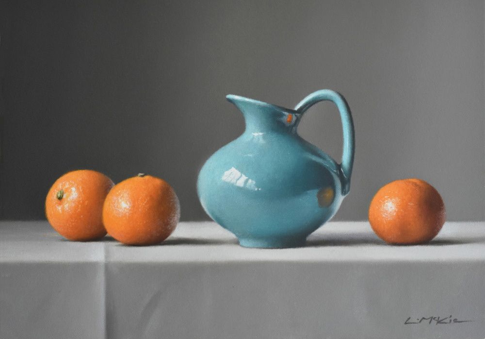 Blue Jug with Clementines
